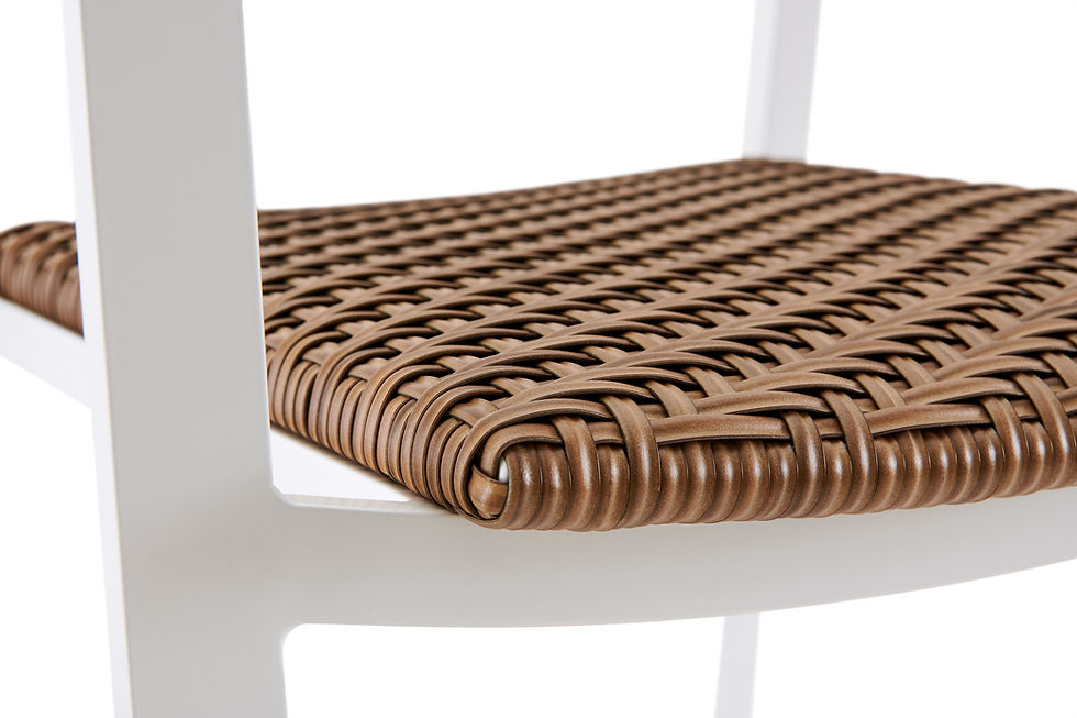 Thumbnail: Bishop Aluminum Dining Chair - Padded Wicker Seat