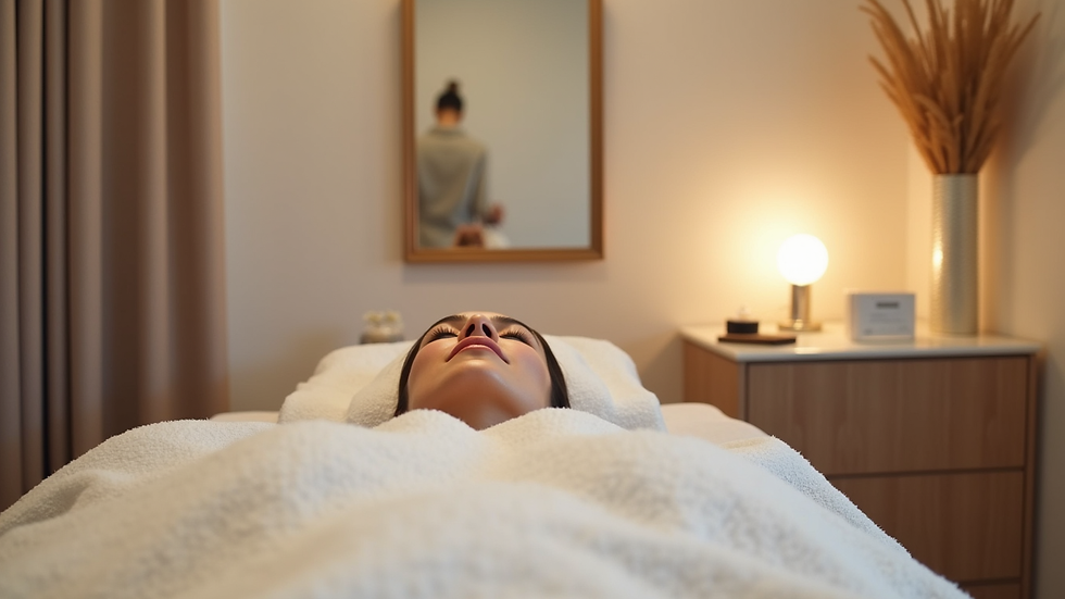 Close-up view of a private treatment room in a beauty salon