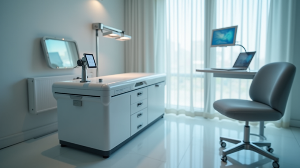 eye-level view of a modern laser hair removal machine in a clean salon room