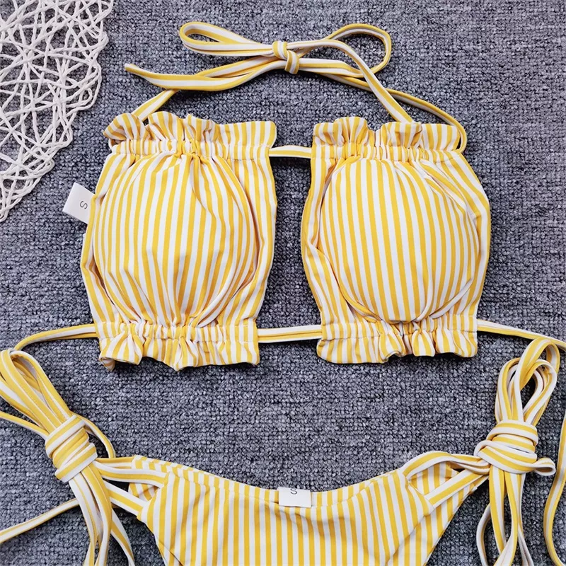 Thumbnail: Striped push up bikini set