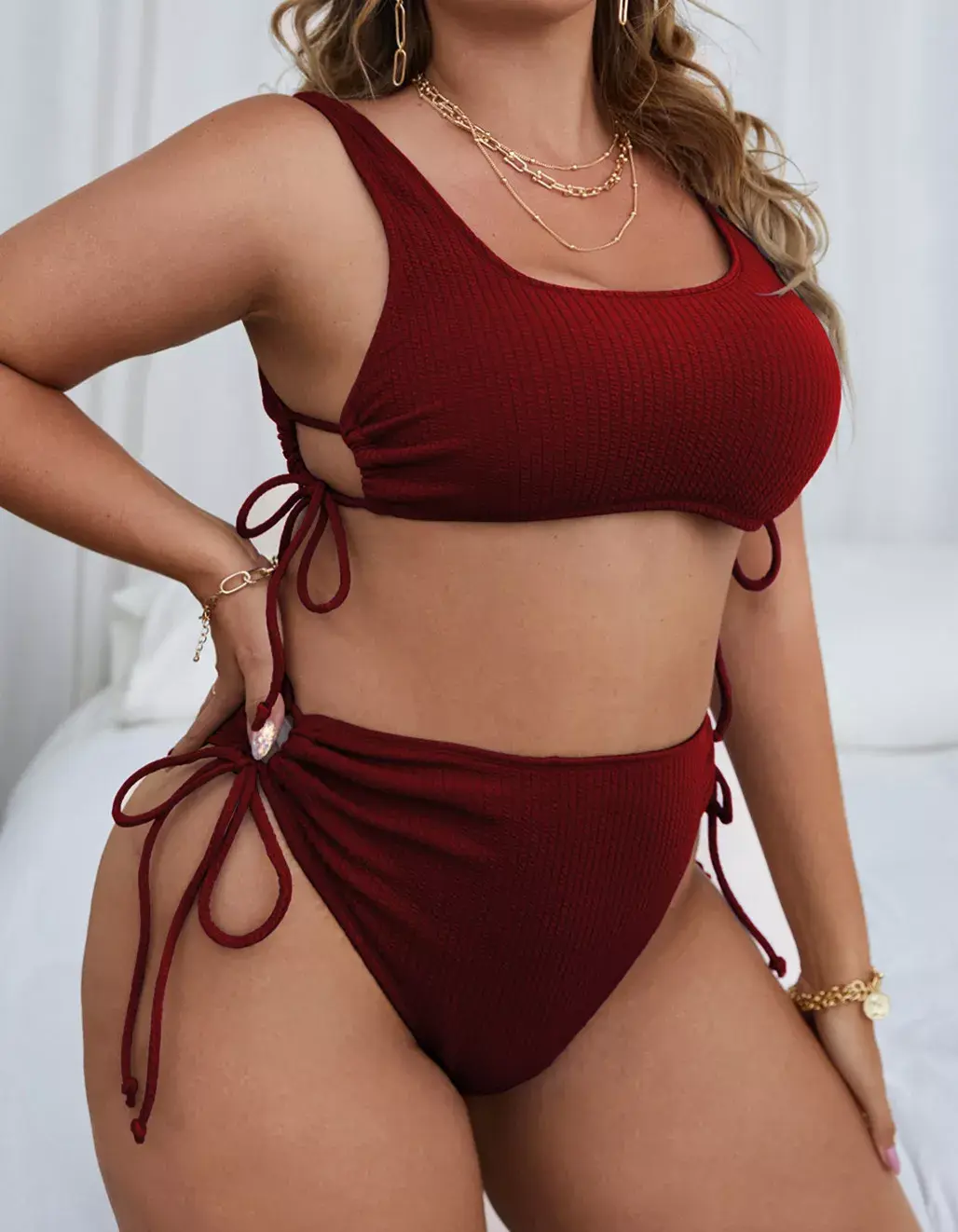 Kamilia ribbed bikini sets