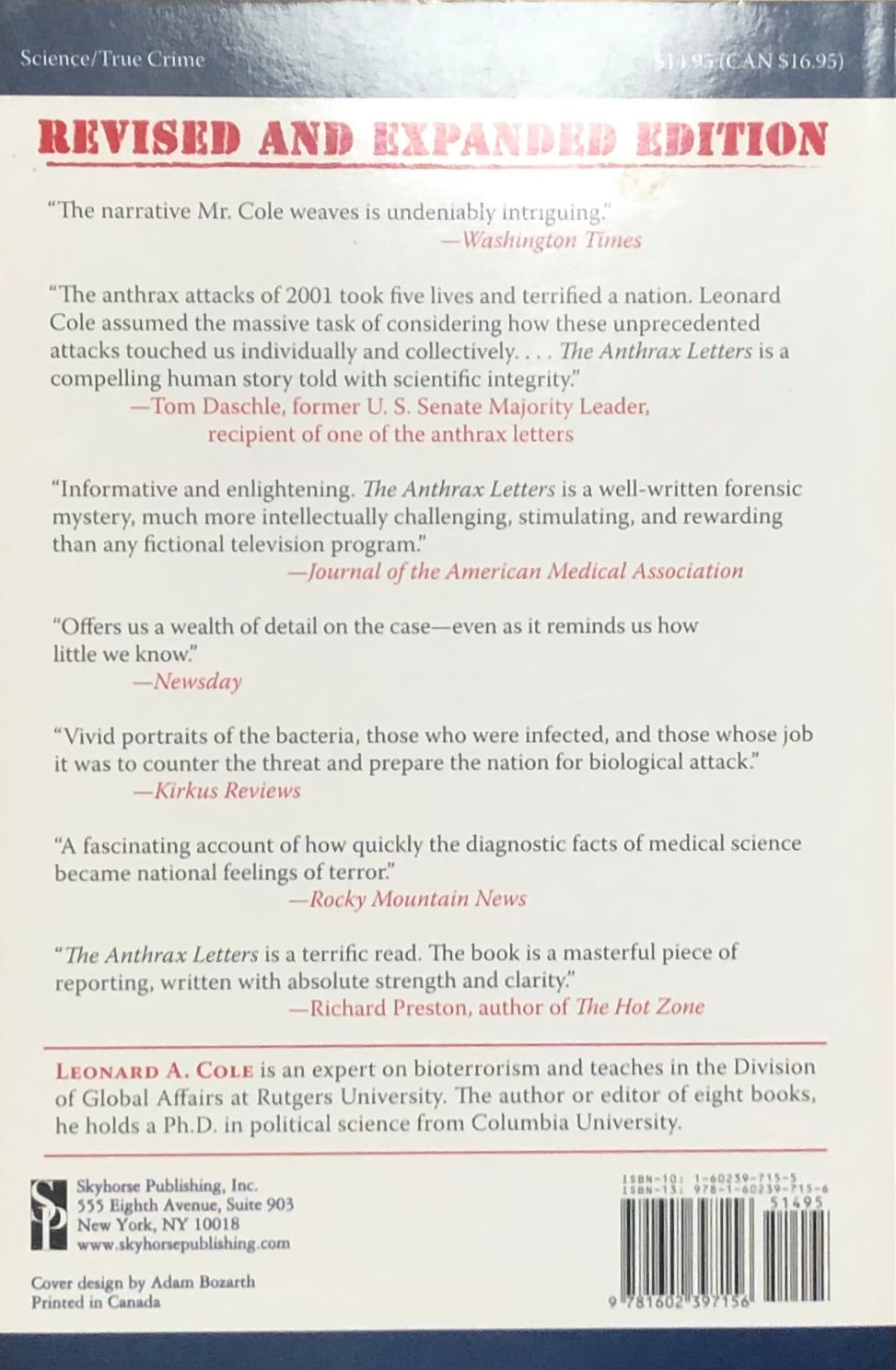 Thumbnail: The Anthrax Letters: A Bioterrorism Expert Investigates the Attack That Shocked