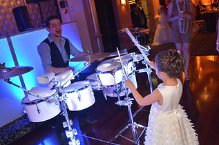 Percussionist and child