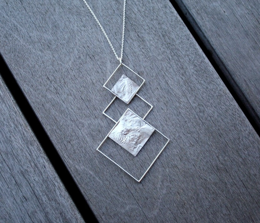pendentif en argent réticulé
