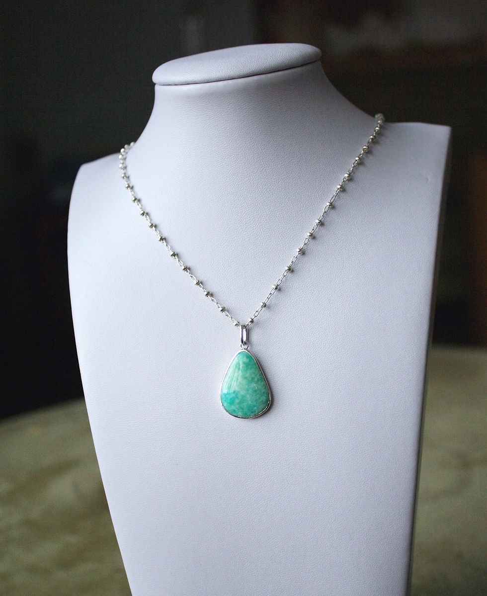 pendentif amazonite et argent