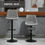 Thumbnail: Set Of 2 Microfibre Retro Tub Bar Stools w/ Metal Frame Footrest Home Seat Grey