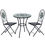 Thumbnail: 3pc Bistro Set Dining Folding Chairs Patio Furniture Outdoor