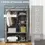 Thumbnail: Fabric Wardrobe Portable Wardrobe with 6 Shelves 1 Hanging Rail Light Grey