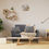 Thumbnail: Linen Modern-Curved 2-Seat Sofa Loveseat w/ Thick Cushion Wood Legs Grey