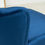 Thumbnail: Velvet-Feel Accent Chair w/ Ottoman Tub Seat Padding Wood Legs Dark Blue