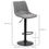 Thumbnail: Set Of 2 Microfibre Retro Tub Bar Stools w/ Metal Frame Footrest Home Seat Grey
