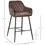 Thumbnail: Set Of 2 Retro PU Leather Bar Chairs Set Stylish w/ Footrest Metal Frame