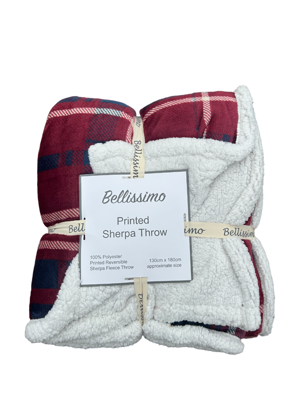 Thumbnail: Sherpa Backed Plush Tartan Design Fleece Throw