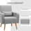 Thumbnail: Nordic Leisure Lounge Sofa Accent Chair with Pillow for Bedroom Grey