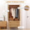 Thumbnail: Modern Wardrobe with 2 Drawers, Hanging Rail, Clothes Organizer for Bedroom