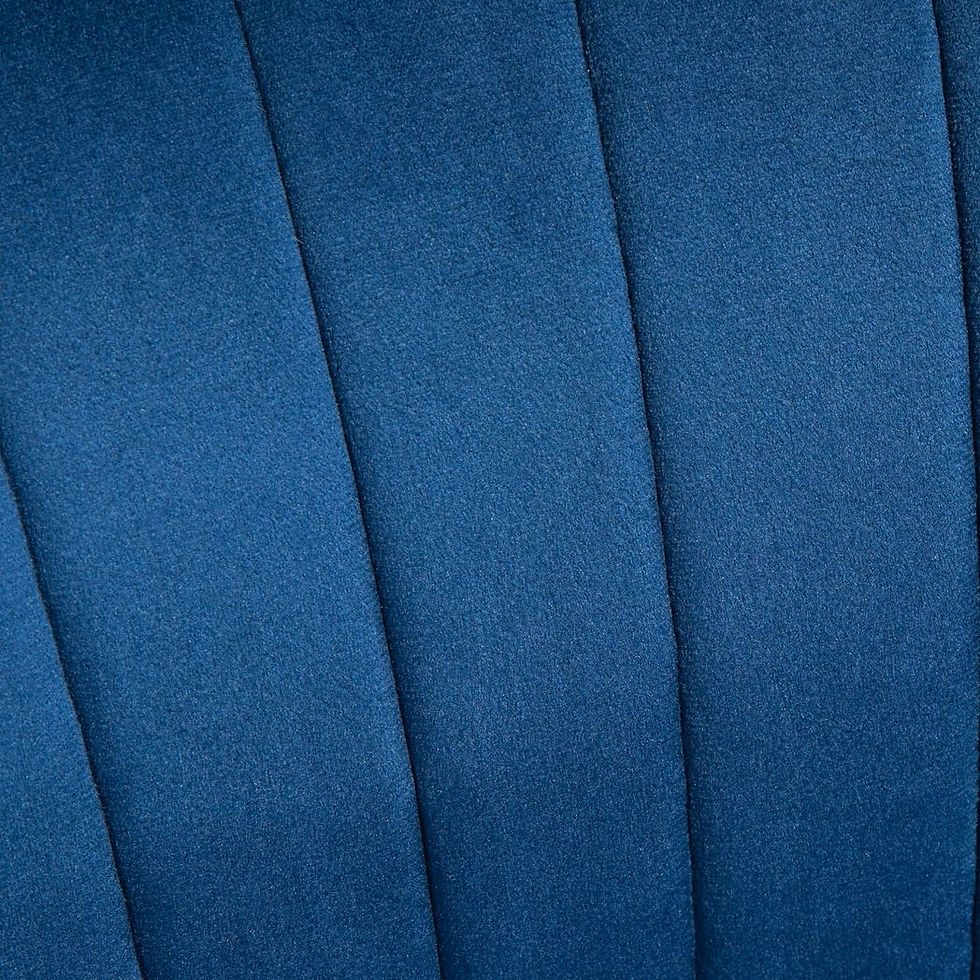 Thumbnail: Velvet-Feel Accent Chair w/ Ottoman Tub Seat Padding Wood Legs Dark Blue