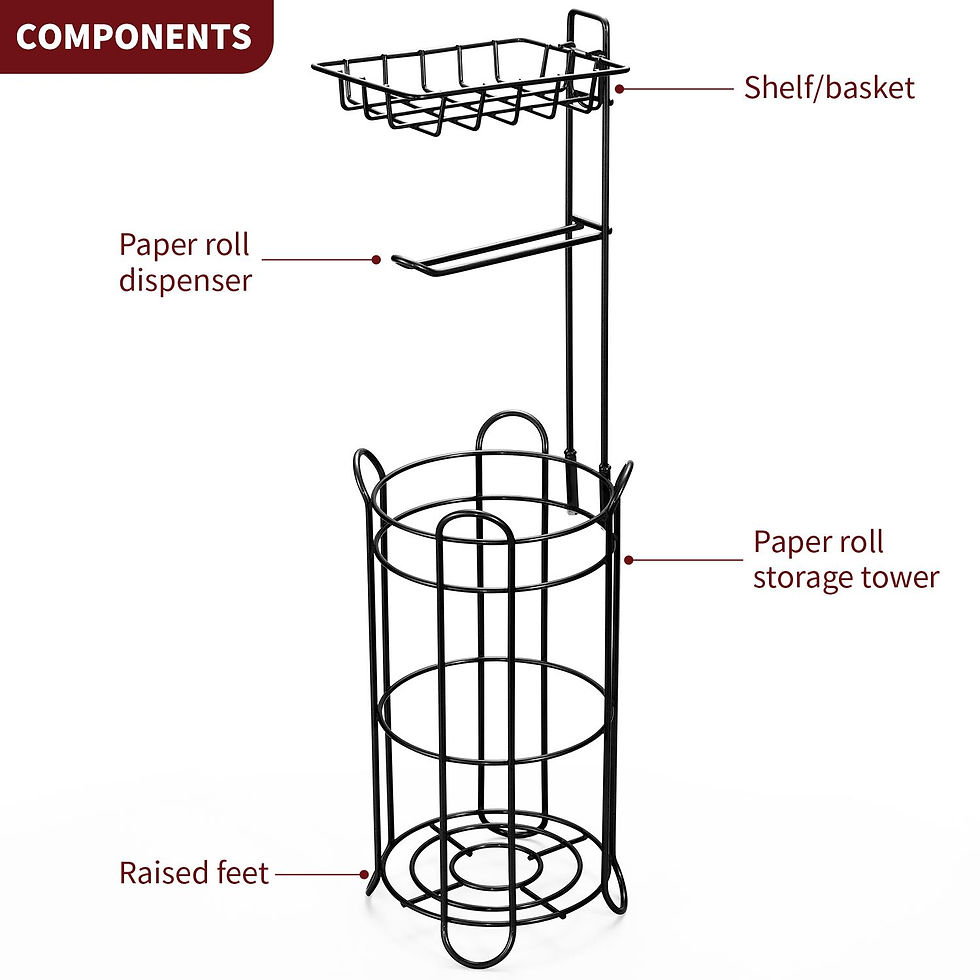 Thumbnail: Toilet Paper Holder Free Standing Toilet Tissue Paper Roll Storage Holder
