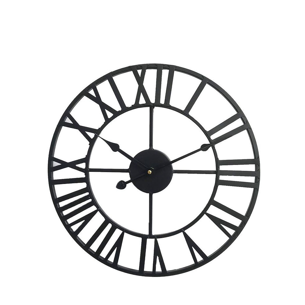 Thumbnail: 40CM ROMAN METAL CLOCK BLACK