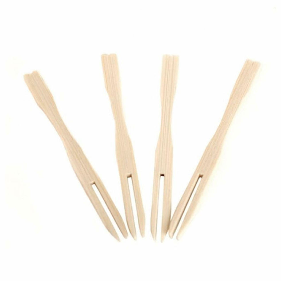 Thumbnail: ECO Connection Pack Of 50 Disposable Natural Bamboo Skewer Forks