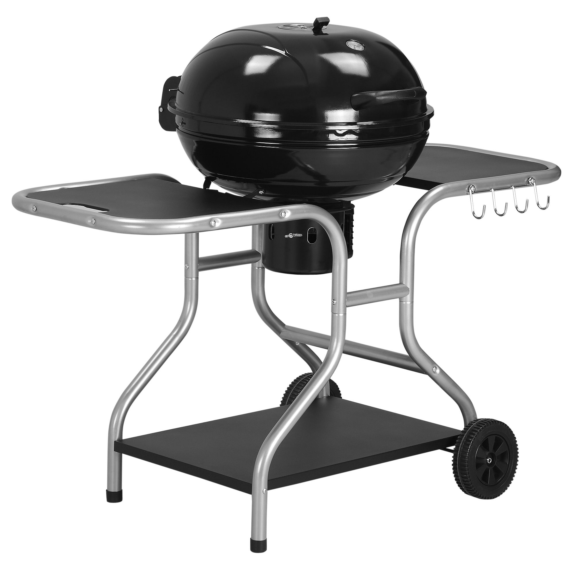 Outsunny Garden Charcoal Trolley Barbecue Gril lW/Wheels-Black  