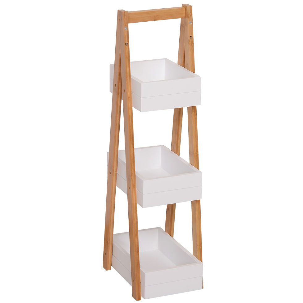 Thumbnail:  Bathroom A-Shape Rack, 3-Tier-Bamboo