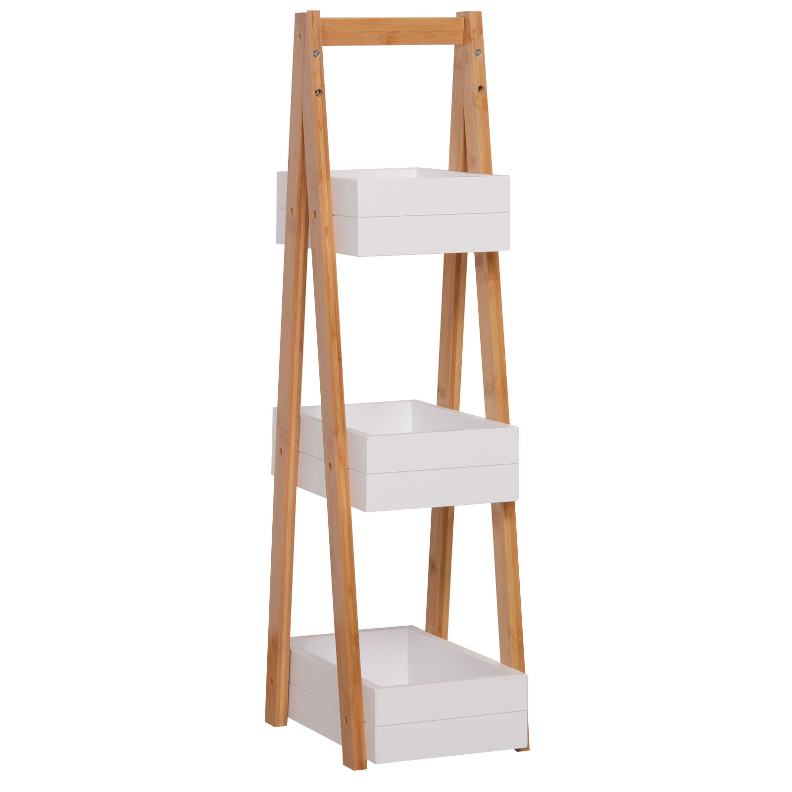 Bathroom A-Shape Rack, 3-Tier-Bamboo