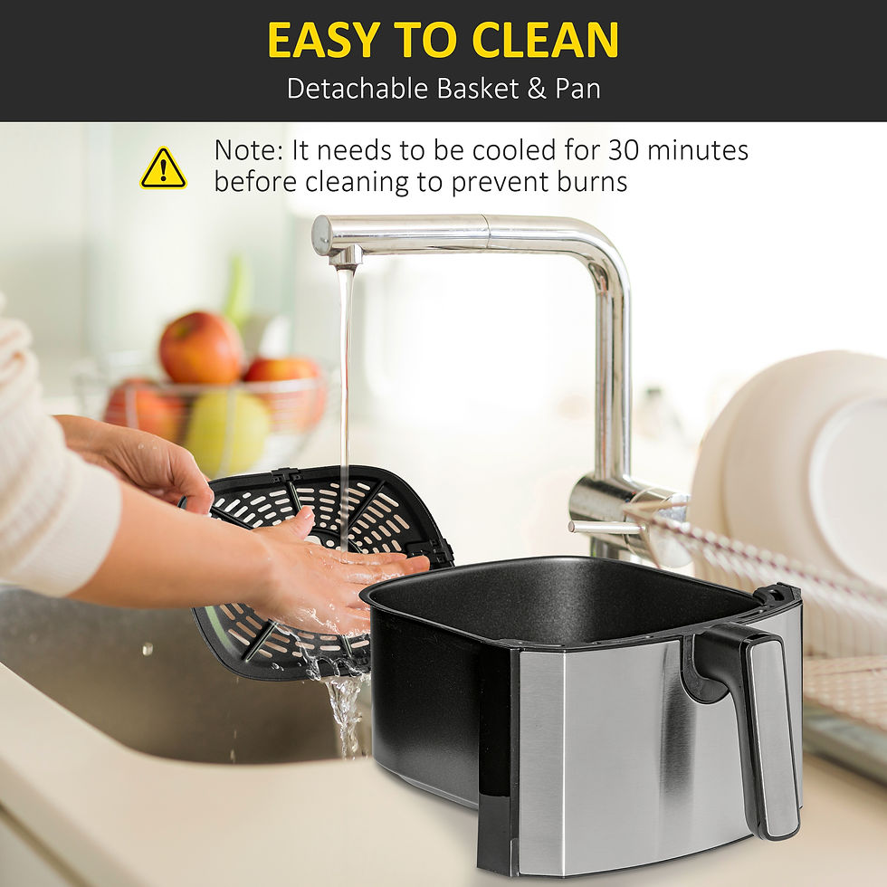 Thumbnail: Air Fryer 1700W 6.5L with Digital Display Timer for Low Fat Cooking HOMCOM