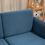 Thumbnail: HOMCOM Double Seat Sofa Linen Upholstery Loveseat Couch w/ Armrests, Blue