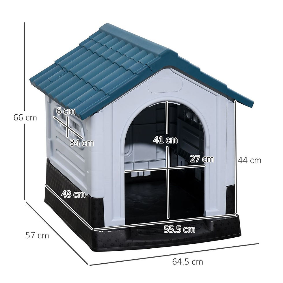 Thumbnail: Dog Kennel for Outside Plastic Dog House for XS Dogs, 64.5 x 57 x 66cm