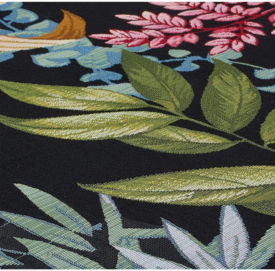 Thumbnail: Indoor Outdoor Rug Tropical Black with Multi Colour Floral Pattern
