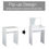 Thumbnail: Dressing Table Set Padded Stool  Flip-up Mirror Multi-purpose - White
