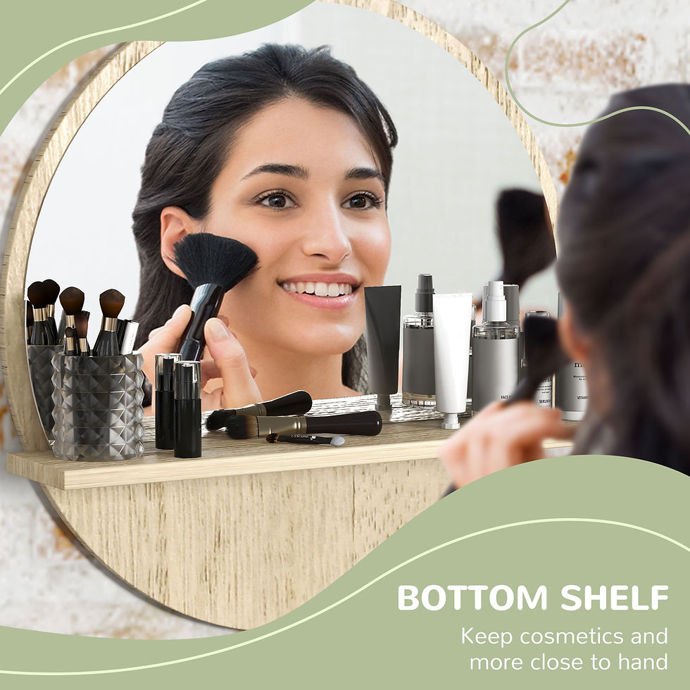 Thumbnail: kleankin Wall Mounted Bathroom Mirror Framed Makeup Mirror for Home Decoration