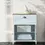 Thumbnail: Bathroom Floor Standing Cabinet Storage Organizer w/ Drawer Double Door, White