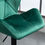 Thumbnail: Set Of 2 Luxurious Velvet-Touch Bar Stools w/ Metal Frame Footrest Base Green