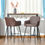 Thumbnail: Set Of 2 Retro PU Leather Bar Chairs Set Stylish w/ Footrest Metal Frame