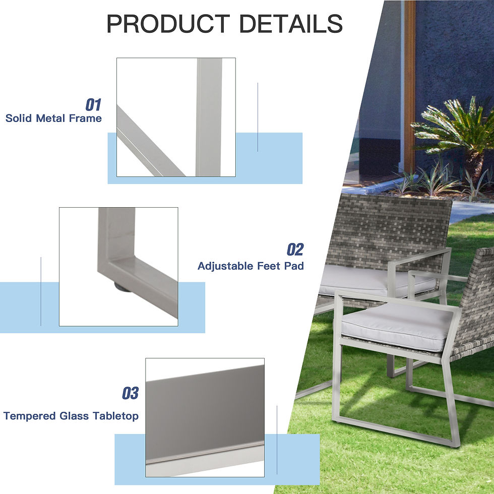 Thumbnail:  4-Piece Outdoor Garden Rattan Seating Furniture Set Grey
