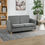 Thumbnail: HOMCOM Double Seat Sofa Linen Upholstery Loveseat Couch w/ Armrests, Grey