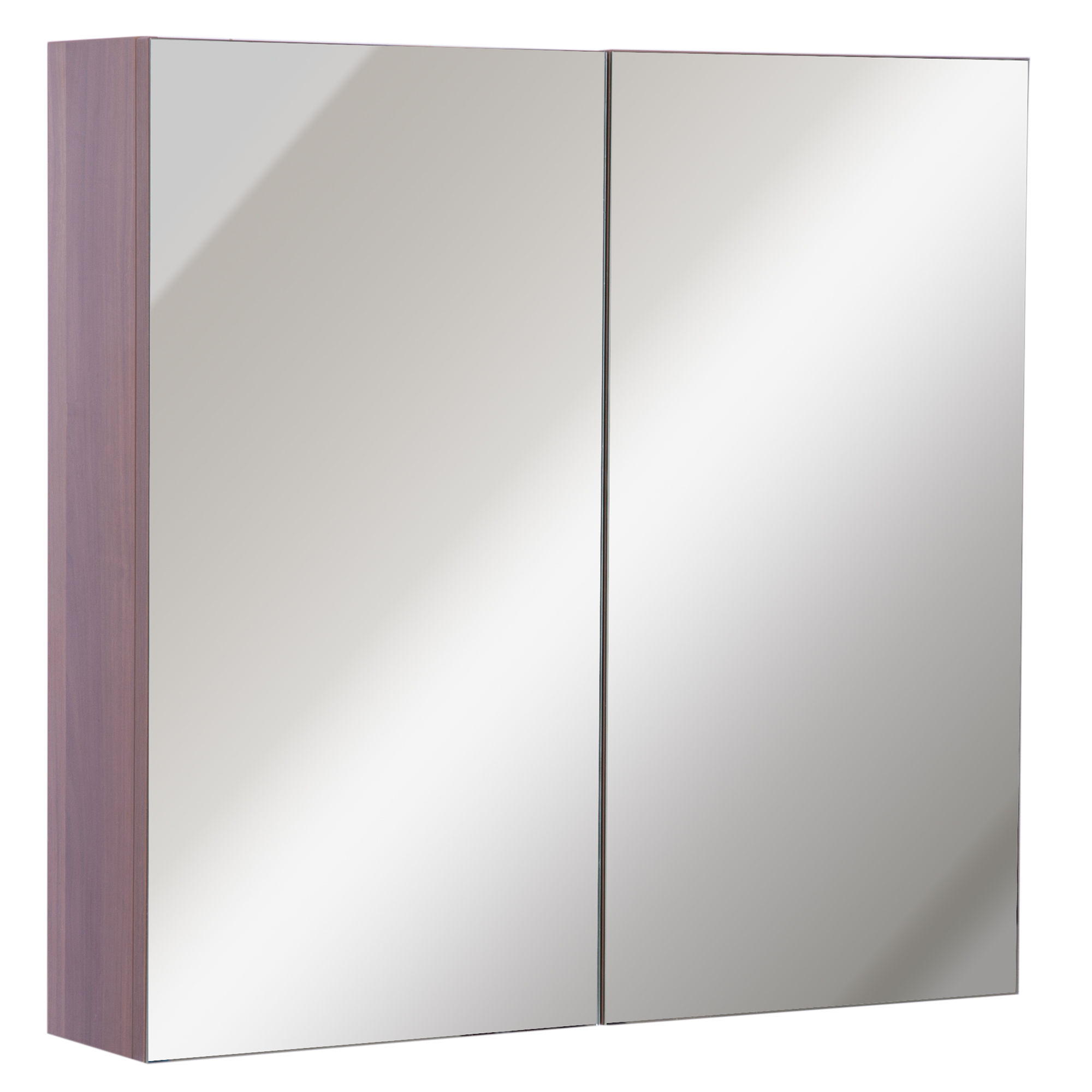 kleankin 63Wx60H cm Double Door Wall-Mount Bathroom Mirrored Cabinet Medicine
