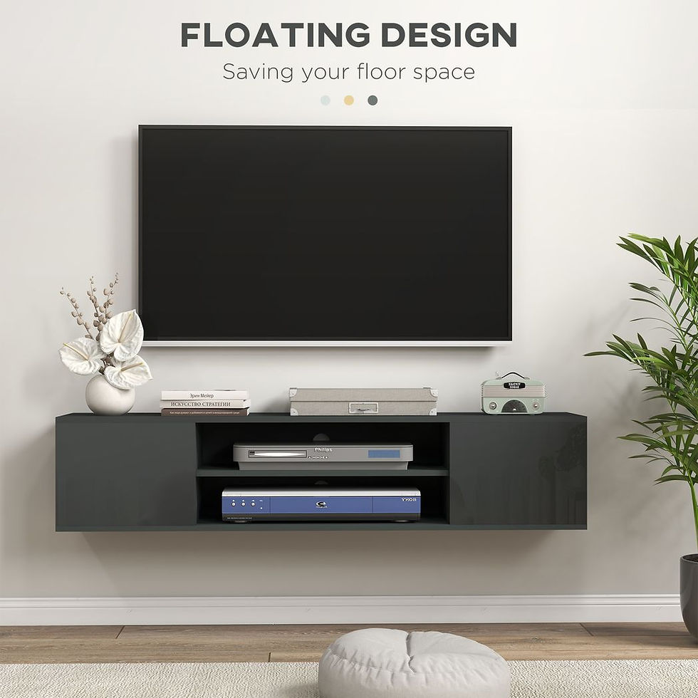Thumbnail: HOMCOM Floating TV Unit for 60" TVs W/ Shelves and Cabinets