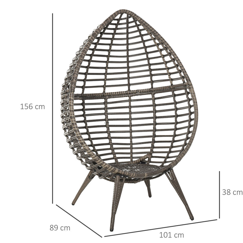 Thumbnail: Grey PE Wicker Rattan Egg Chair with Thick Cushions