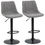 Thumbnail: Set Of 2 Microfibre Retro Tub Bar Stools w/ Metal Frame Footrest Home Seat Grey