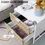 Thumbnail: Modern Bedside Table with 2 Drawers, Sofa Side Table for Bedroom, White and Oak