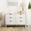 Thumbnail: Chest of Drawers, 6 Drawer Unit Storage Chest Bedroom White and Brown