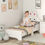 Thumbnail: ZONEKIZ Toddler Bed, Kids Bedroom Furniture, Rabbit Design - White