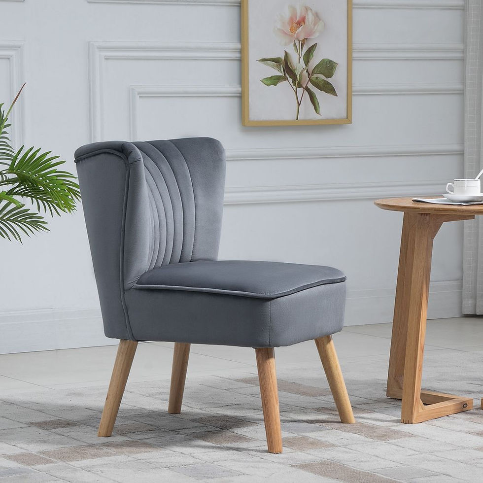 Thumbnail: HOMCOM Velvet Accent Chair Occasional Tub Chair for Living Room Bedroom Grey