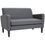 Thumbnail: Linen Modern-Curved 2-Seat Sofa Loveseat w/ Thick Cushion Wood Legs Grey