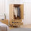 Thumbnail: Modern Wardrobe with 2 Drawers, Hanging Rail, Clothes Organizer for Bedroom
