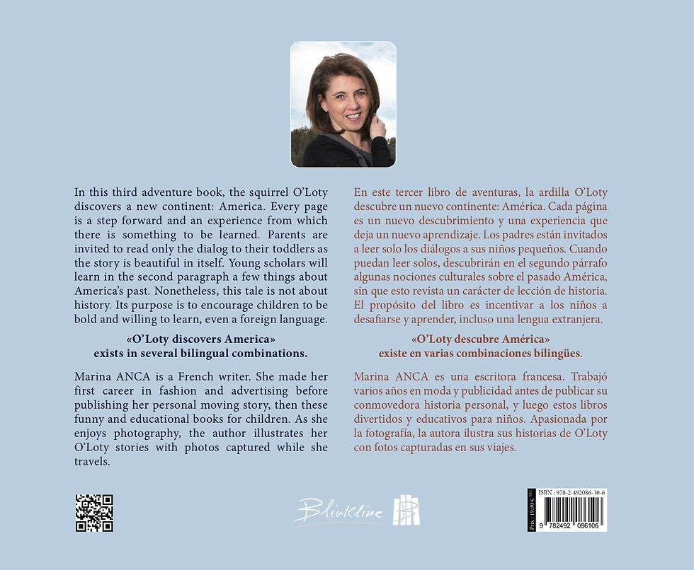 Thumbnail: Résumé du tome O'Loty découvre l’Amérique en version anglais espagnol et photo de l'auteur