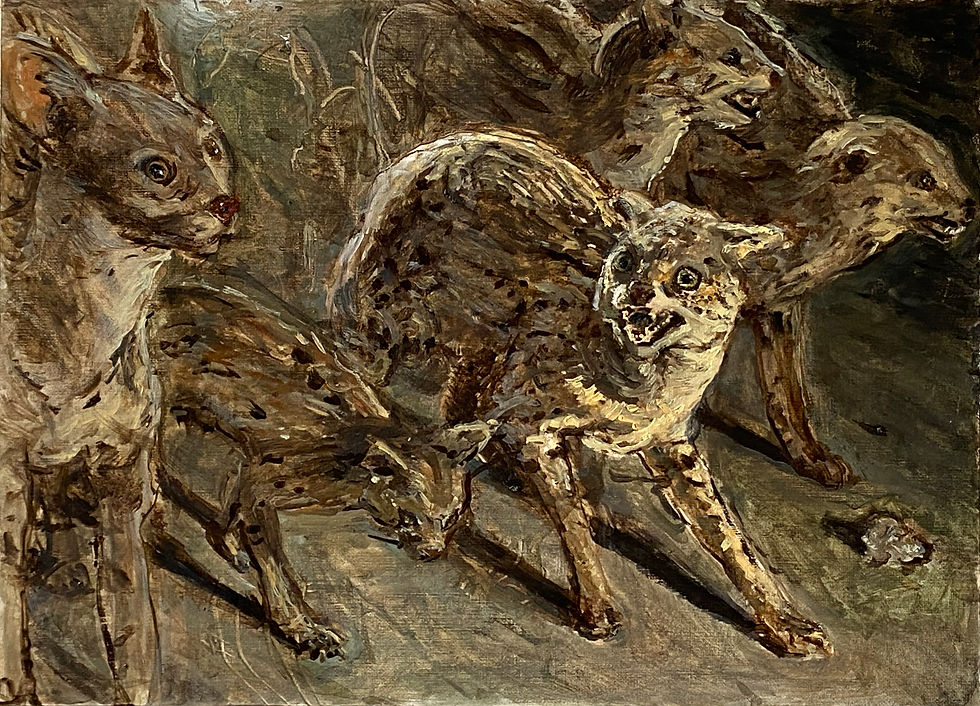 Félins 24 x 33 cm. 2024