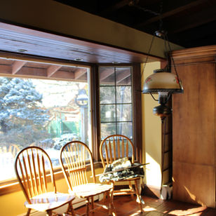 This was the perfect space for my beautiful custom table set from Creative Dinettes & barstools